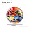 Conjunto de Festa de Aniversário Hot Wheels Racing Prato de Papel Copos de Papel Toalha de Mesa de Papel Bandeirola Topper de Bolo Balões Suprimentos para Feriados