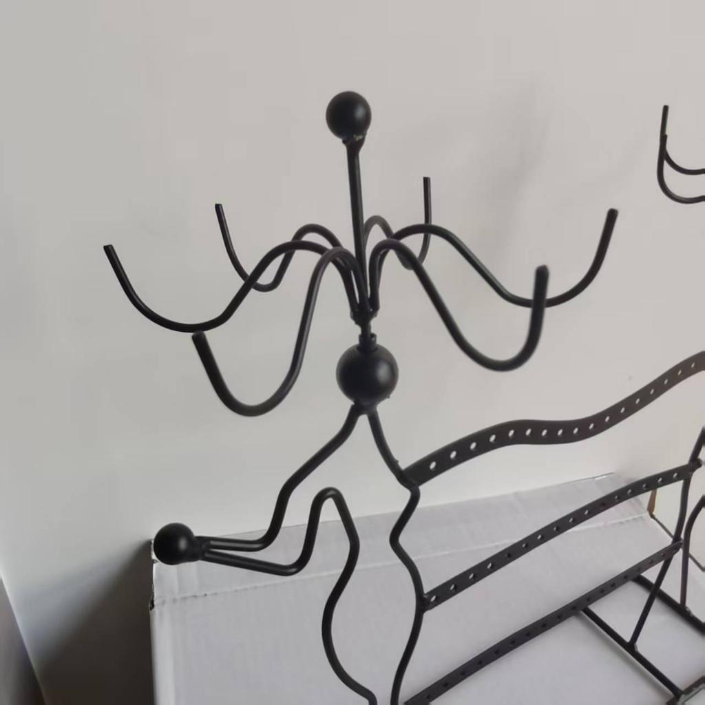 Vintage Iron Rotating Jewelry Rack: Necklace Bracelet Earring Hanging Organizer 360° Swivel Display Stand for Jewelry & Accessories