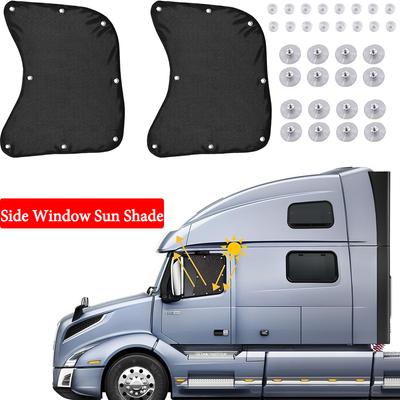 2PCS Side Window Sun Shade for Semi Truck for RV Semi Truck Volvo Trucks Freightliner Sunshade with Suction Cup UV Protection