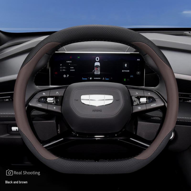 23 Geely Galaxy L7/L6 Boyue L Genuine Leather Steering Wheel Cover, Fits Boyue COOL/X, Ultra-thin Design