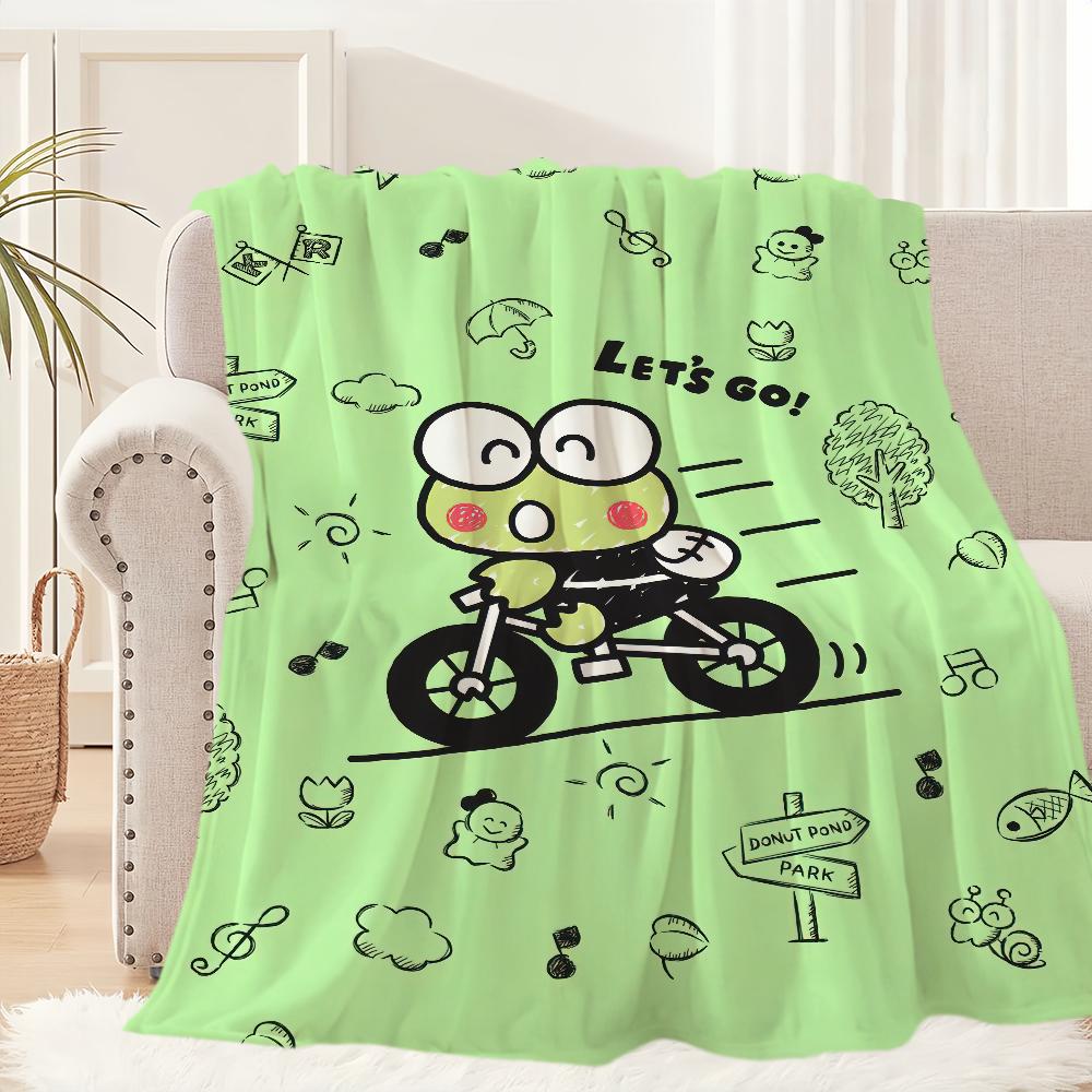 

Cute Frog K-Kero K-Kero K-Keroppi Blanket Plush Nap Sofa rug for Living Room Warm Office Bedroom Birthday Home Travel Kid Gifts 30x40in