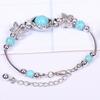 Women's Turquoise Beads Bracelet Charming Alloy Bangle Jewelry Gift
