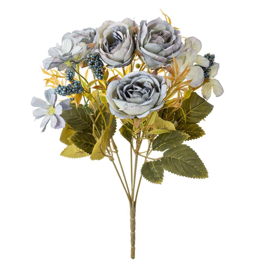 1/3 st Konstgjorda blommor i siden Ros pion Bröllop brudbukett Hem Jul Utomhus trädgårdsbåge DIY gåva festival Dekoration