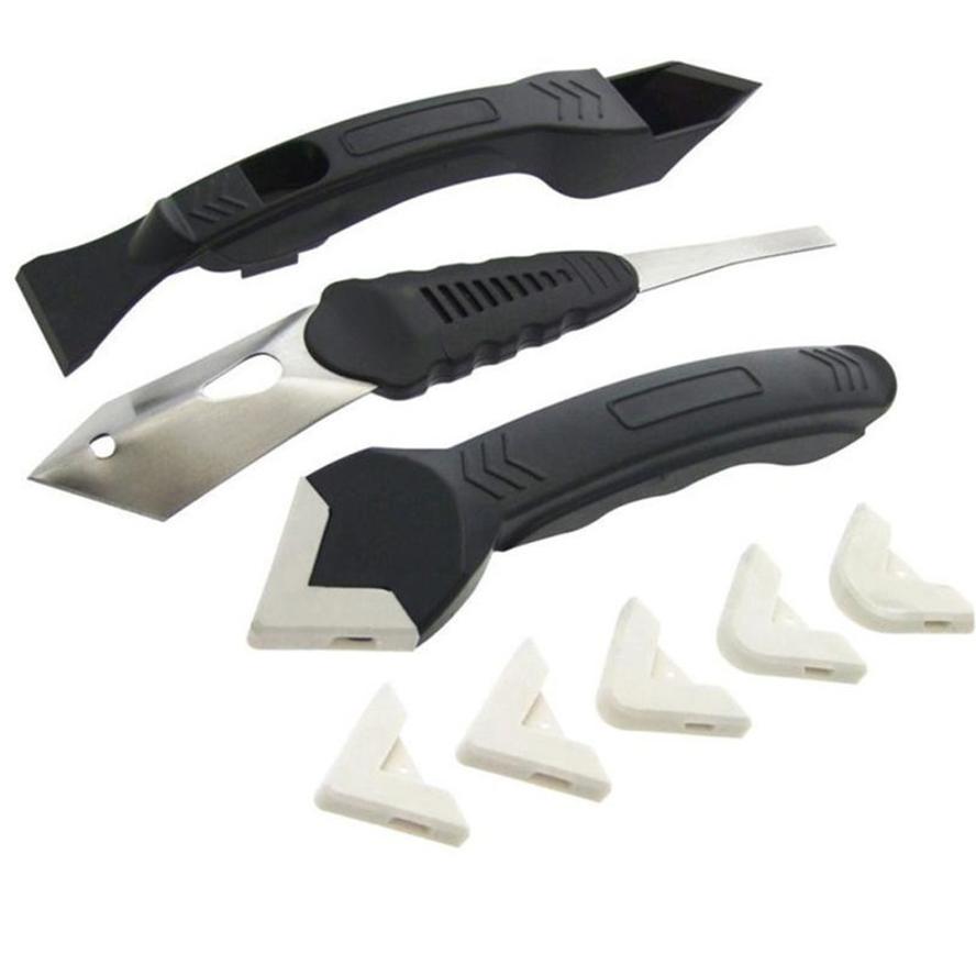 3 Pcs Set New Silicone Scraper Caulking Grouting Tool Sealant Finishing Cleaning Kit Kitchen Window Cleaner Scraper Set Remover