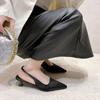 New Style Popular Women Sandals Pointed Toe Elegant Low-heel Shoes Summer Slingback Woman Mules Shoes Pumps Dress Shoes