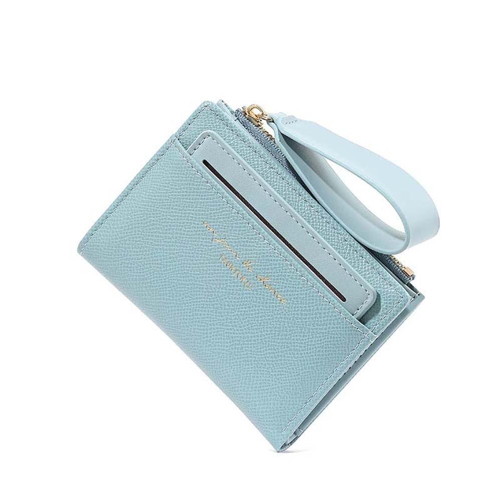 

Portable Solid Color Card Bag PVC Lady Short PU Purse Versatile Women Folding Wallet Dating