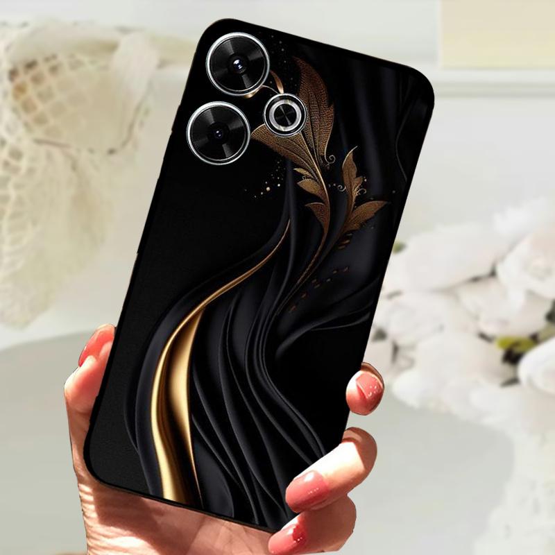 For Xiaomi Redmi 13 Case Fashion Painting Matte Cover Soft Silicone TPU Phone Case For Xiaomi Poco M6 4G Shockproof Shell Fundas