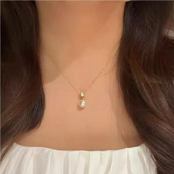 Thousand Gold Sense Classic Pearl Necklace for Women - Elegant, Versatile Design for Everyday Wear