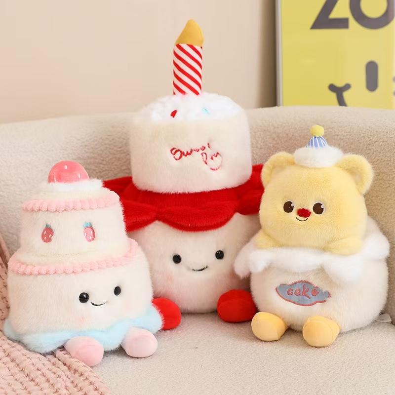 Süßes Kuchen-Plüschtier - Süßes Dessert-Stofftierkissen, Geburtstagskuchen-Puppe, Geschenk für Mädchen, Kinder & beste Freunde