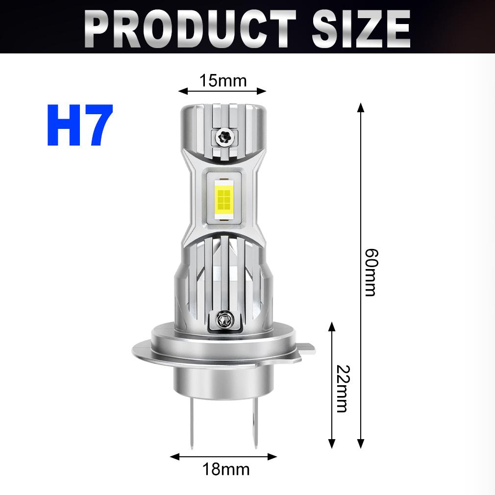 2 יחידות נורות פנס קדמי LED H7 משודרגות 20000 לומן בהירות נורות ללא מאוורר 6500K לבן Plug&Play החלפה מהירה של פנס ראש התקנה מהירה
