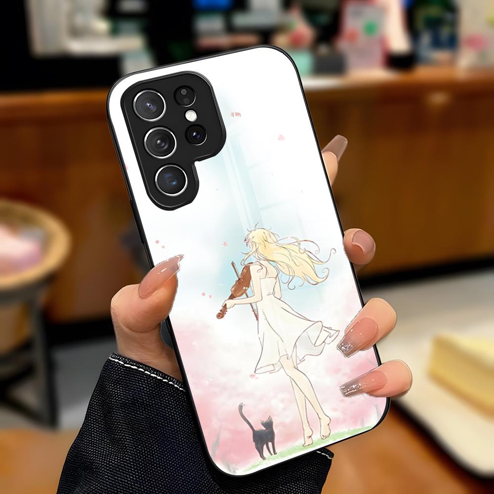Anime Y-Your Lie In April Phone Case For Samsung A25 A13 A33 5G A54 A36 A35 A56 A52 A14 Shockproof Glass Cover