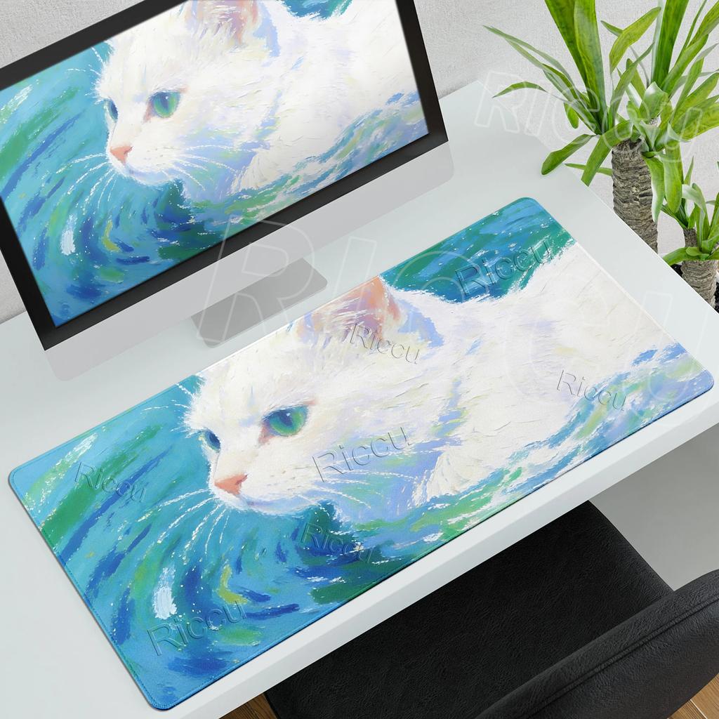 Anime XXL Mouse Pad Gaming Accessories Cartoon The Cat in the Water Keyboard Carpet Gamer Desk Mat Cute Computer Offices PC Rugs