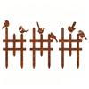 3 Pieces Garden Fence with Birds Outdoor Decorative Border