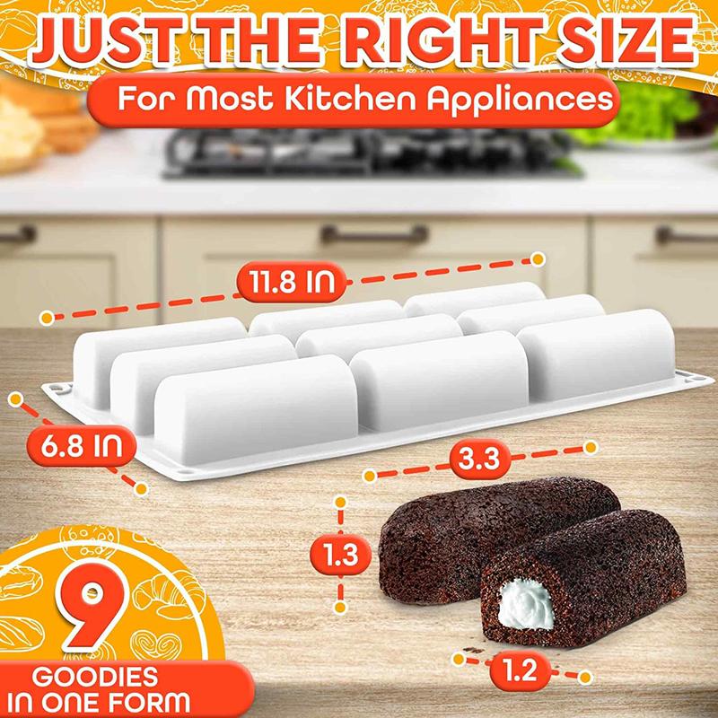 3D Cylinder Silicone Dessert Mold Twinkie Pan Mousse Cake Baking Tools For Granola Bar Roll Log Ice Cube Tray