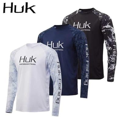 HUK Leichte Herren-Fischerhemd mit langen Ärmeln aus Milchseide, schnelltrocknend