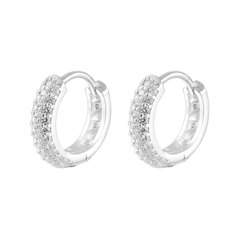 

Light luxury zircon circle earrings women s niche ins style 925 sterling silver high-end temperament ear buckle fashion 925 silver