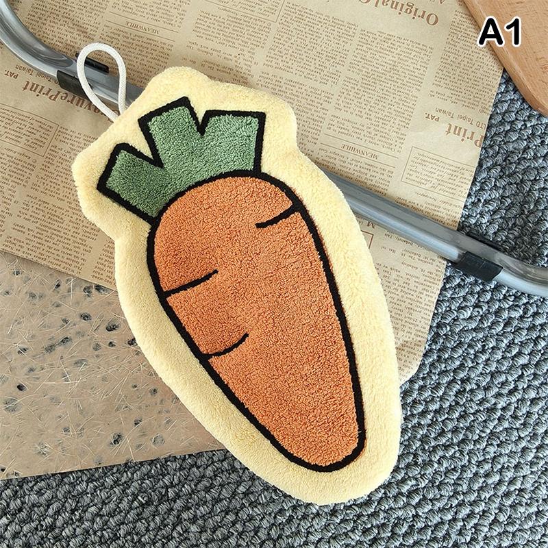 

Овощи Коралловый Флис Ручные Полотенца Дизайн с Морковью и Помидорами Быстросохнущие Впитывающие Кухня Ванная Комната Полотенце для Рук Настенная Тряпка A1