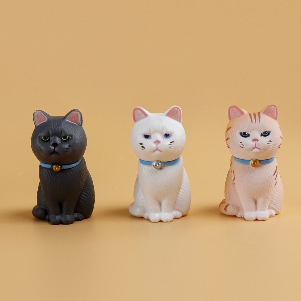 Small Bell Sitting Cat Figure Toy Mini Mini Cat Ornament Simulated Cat Model Doll  Girls Gifts