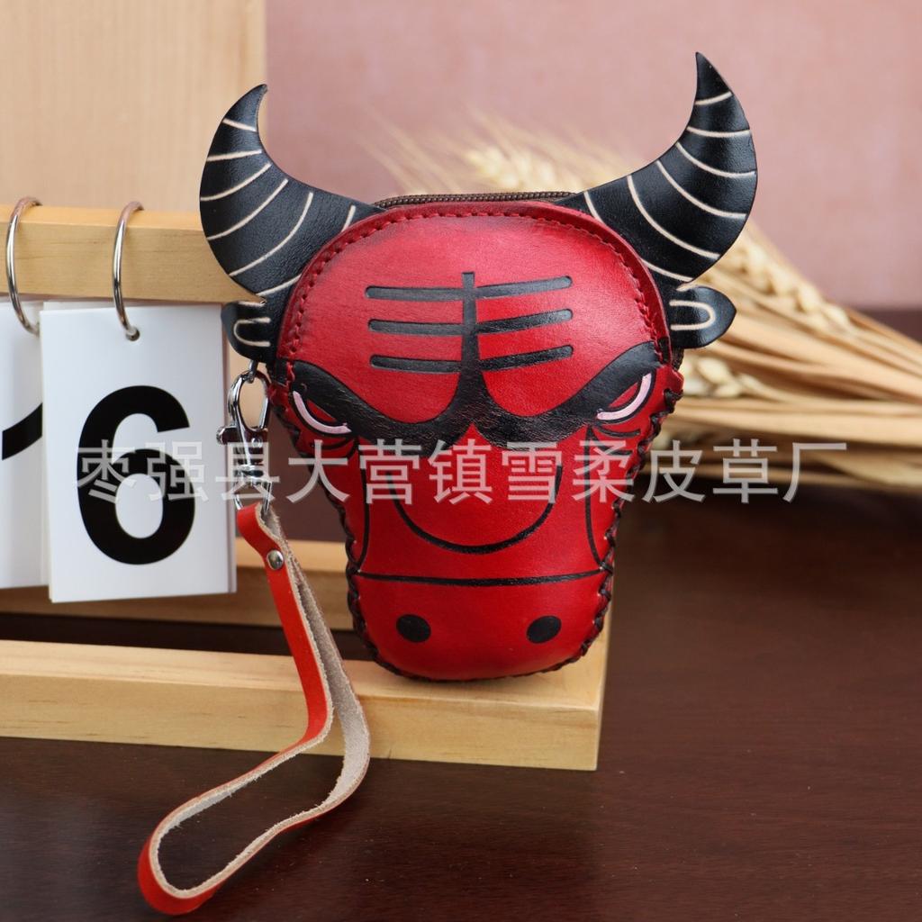 First Layer Cowhide Calf Head Change Bag Personalized Storage Small Bag Handbag Large Capacity Zipper Fashion Handbag