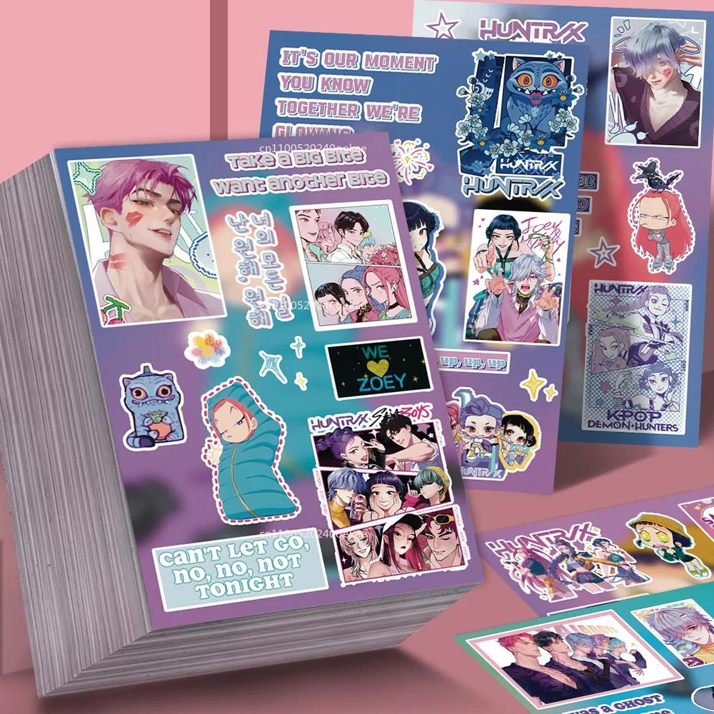 New 8Sheets K-POP Demon Hunters Sticker Film Television Peripheral Computer Decorative Stickers Waterproof Vinyl Toy Kid Gifts