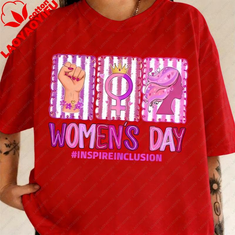 

International Womens Day Women EmpowerUnisext Design Feminist Inspire Inclusion Shirt Art Graphic T Shirts Oversized T Shirt Tops S