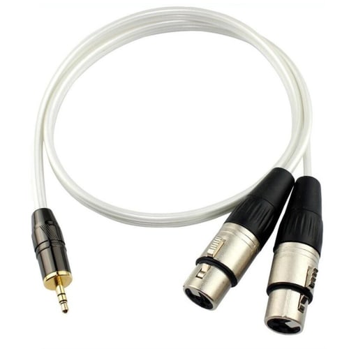 XLR Cable, Microphone Cable, Canon Conversion Cable, Audio Cable, Stereo Cable, 3.5mm Plug (Male) To 2XLR Plug (Female) Stereo Mini Plug (3m)
