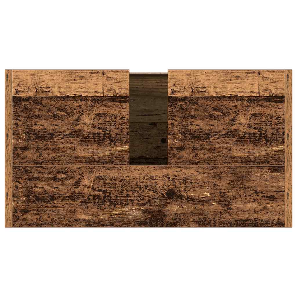 Bathroom Vanity Cabinet with Rustic Wood Effect 60 X 33 X 60 Cm Engineered Wood