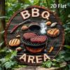 Retro Metall BBQ-skylt Rund Uteplats Garage Väggdekor
