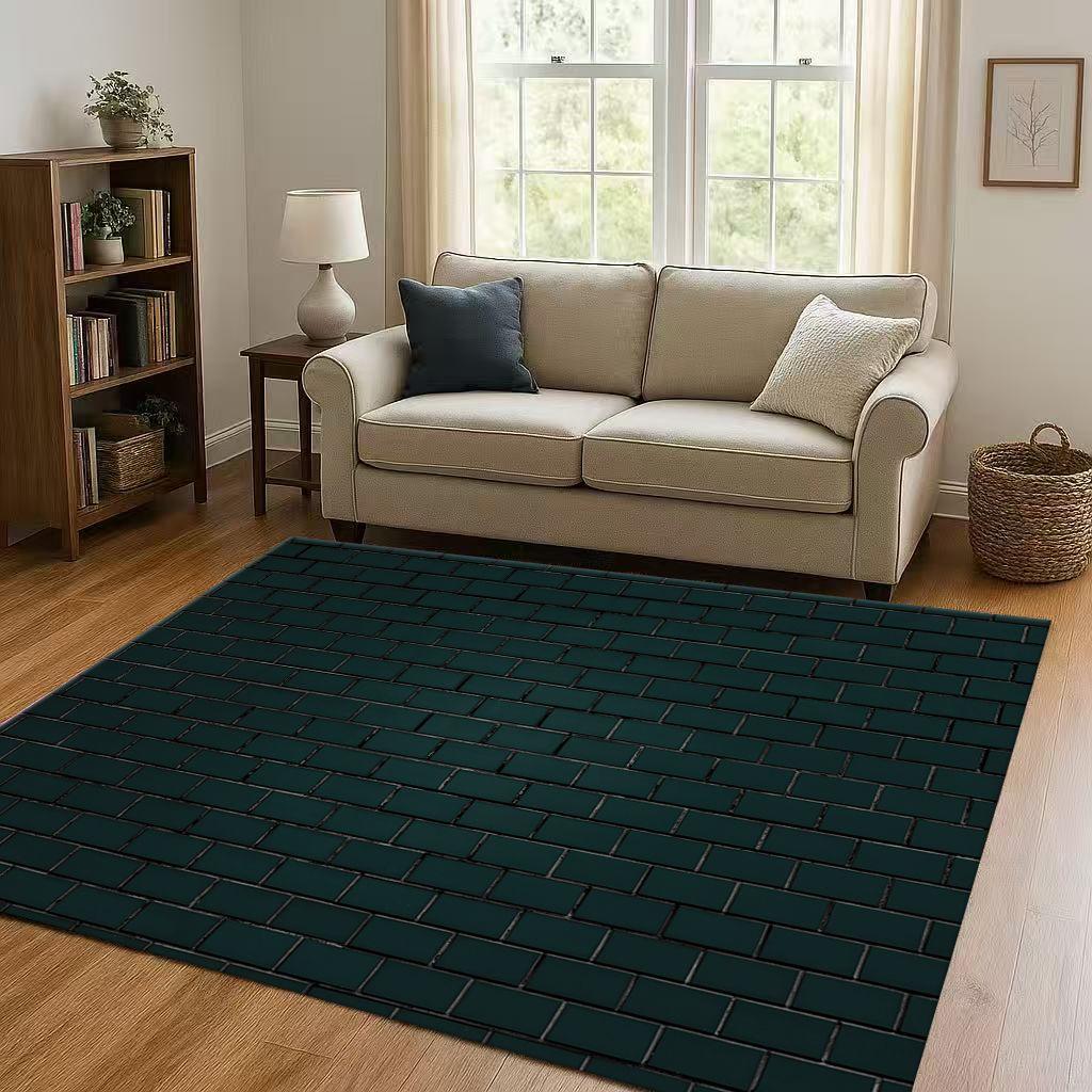 HD Retro Brick Stone Building Wall Art Living Room Non-Slip Area Rug Soft Carpet for Bedroom Playroom Sofa,Home Decor Doormat