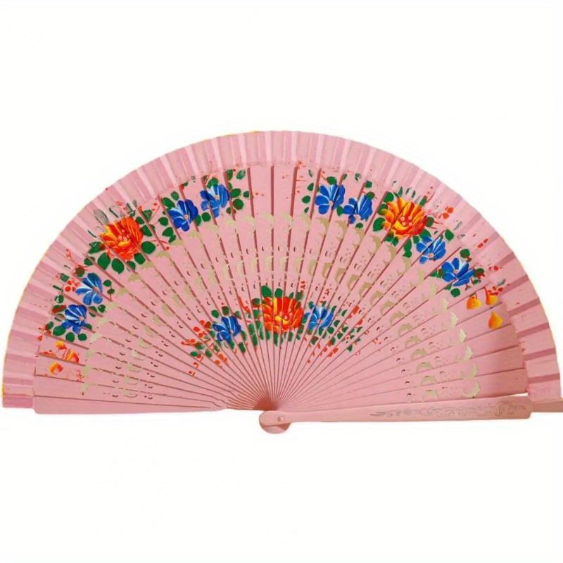 Skládací vějíř Dřevěný španělský vějíř pro tanec Potisk Ruční skládací vějíř Domácí dekorace Ozdoby Řemeslné dárky pro hosty