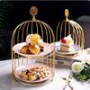 8-inch Servies Phnom Penh Dubbel Keramisch Bord Scandinavische Geometrische Gestreepte Schaal Huishoudelijke Ronde Snack Schaal Vogelkooi Taartstandaard