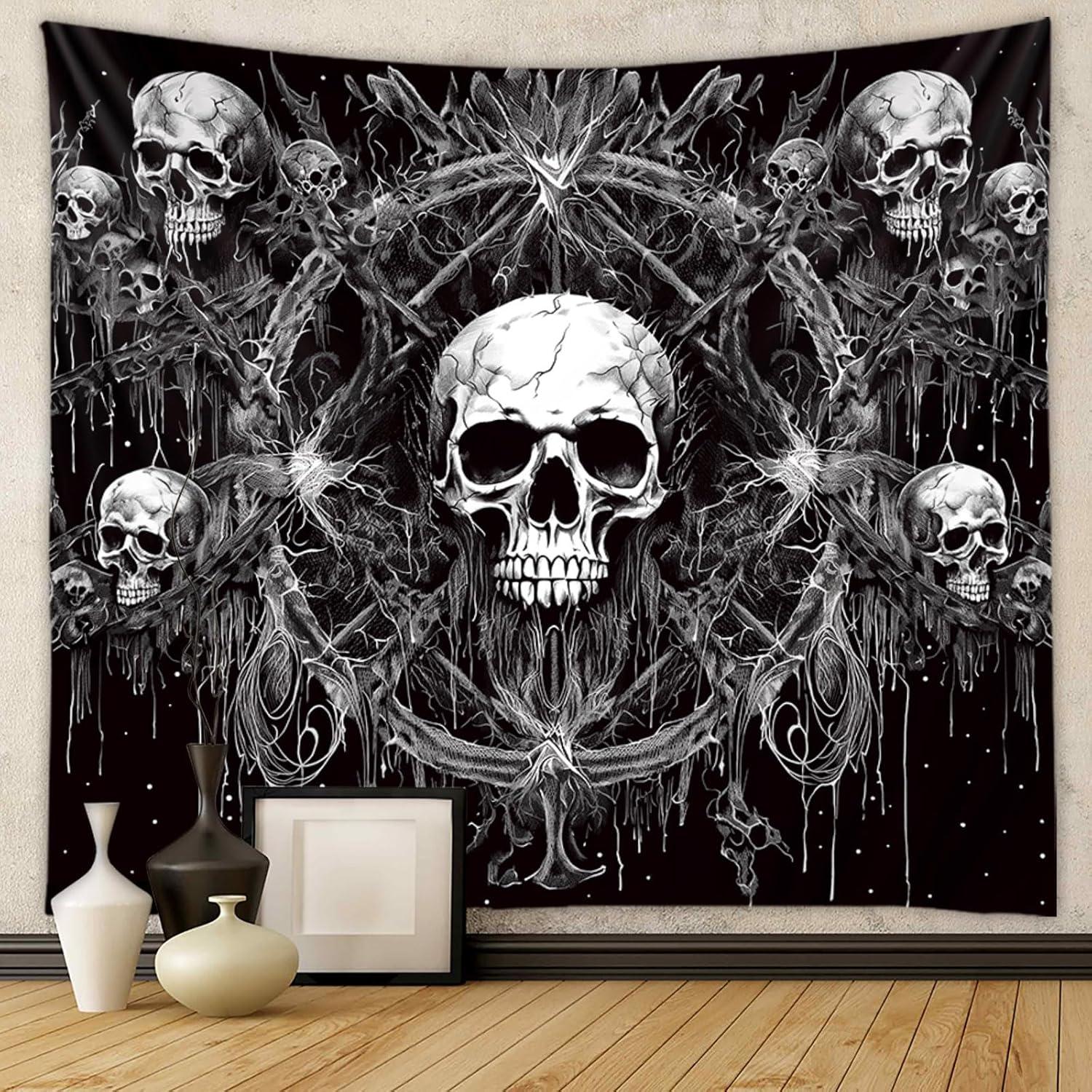 Tapzen Gothic Black and White Tapestry 75x100 чёрный