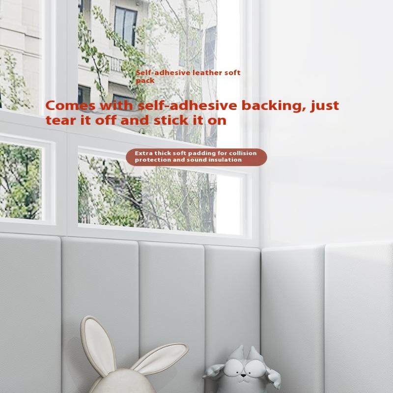 New DIY 3D Wall Mounted Headboard Soundproof Wall Panels Upholstered Anti Collision Bedside Tatami Soft