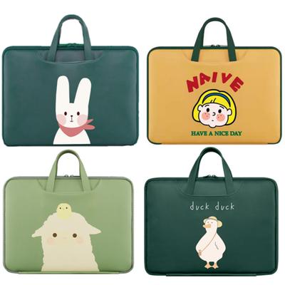 Q&Carrot Cute Laptop Bag Character Waterproof Pouch, Sheep and Chick, 14-15 Inches