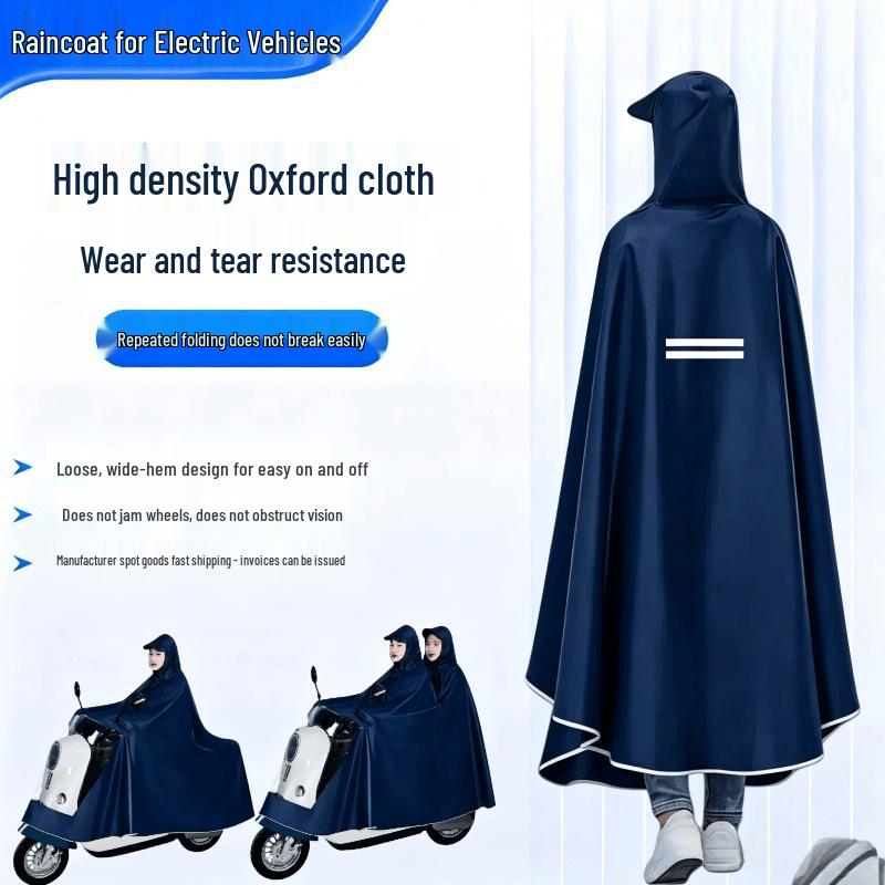 XL Electric Vehicle Raincoat: Anti-Downpour, Full Body Cover for Single/Double Riders, Pedal Motorbike Use