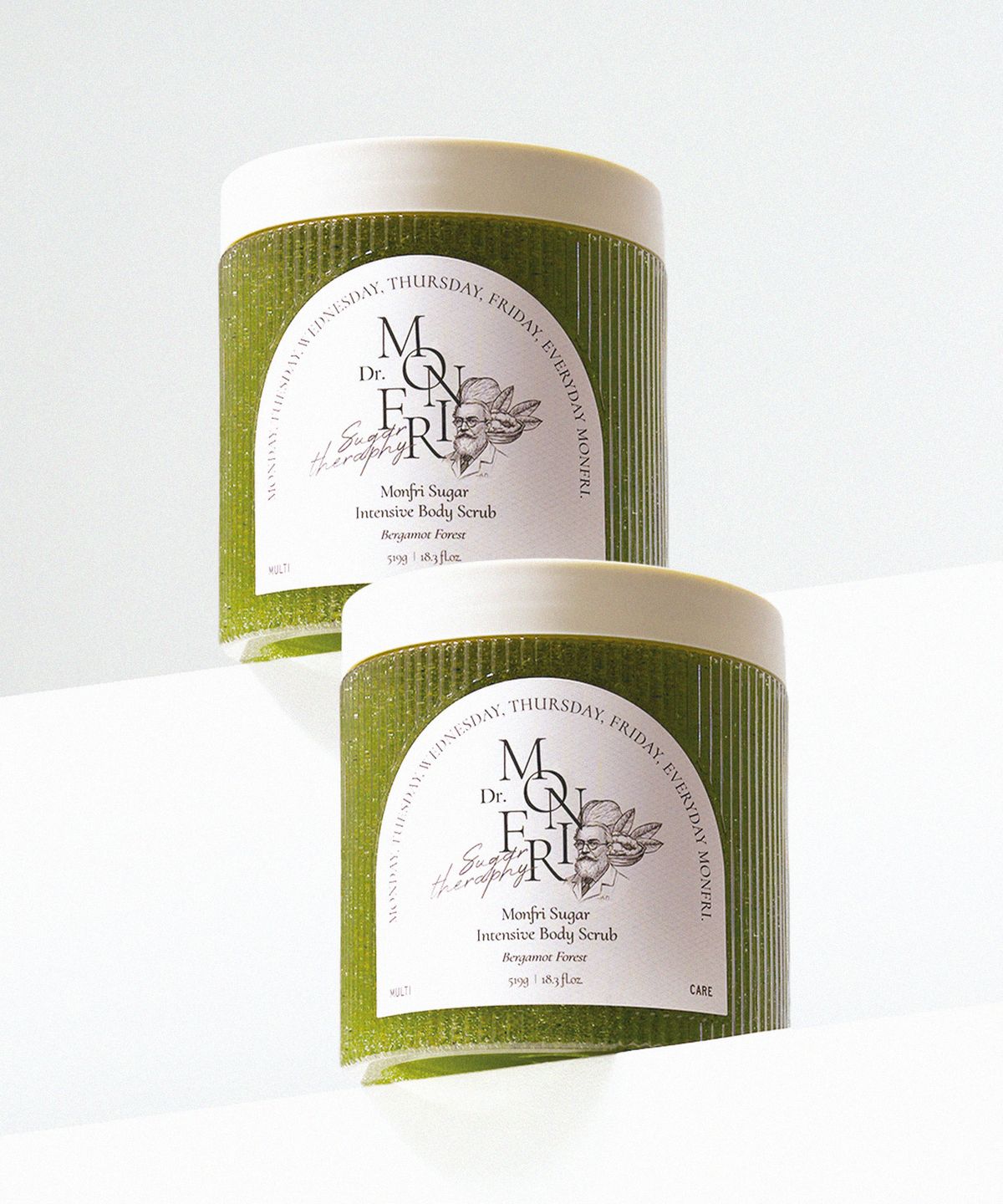 Large Size Plant-Derived Oil & Sugar Body Scrub Bergamot Forest Scent, 519g, 2 Pieces