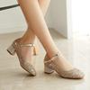Girls Shoes Children High Heel Glitter Crystal Sandals Fashion Buckle Kids Princess Dance Shoe Student Performance Leather Shoes