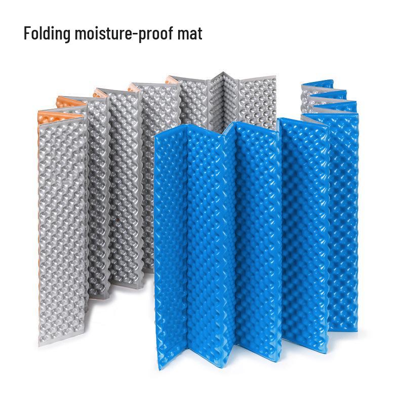 

Outdoor Egg Tray Folding Moisture-proof Camping Mat - Thickened Aluminum Film Portable Sleeping Pad Blue with Black