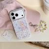 Purple Floral Rabbit Chain Case for iPhone 15/14/16/17 Pro Max