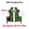 For Infinix Spark 8 8T 8C 8P 9 9T 10C 20 20C Pro Plus USB Charge Port Dock Connector Charging Board Flex Wiht IC