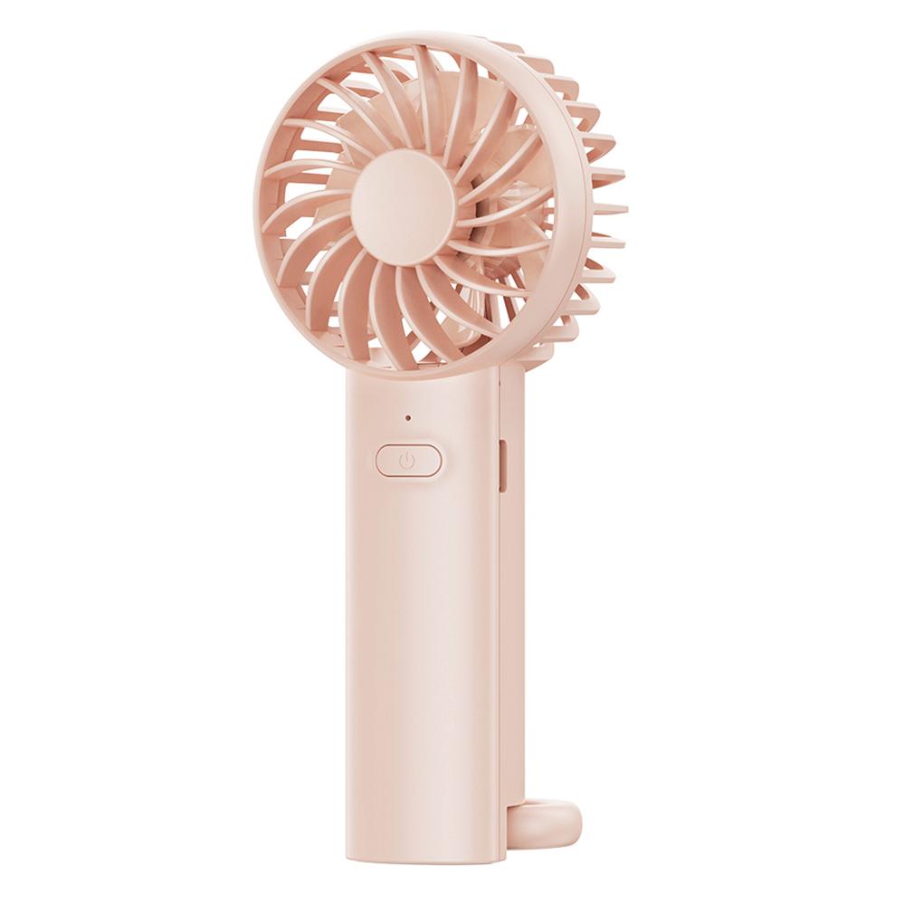 

F99 Handheld Fan USB Rechargeable Desktop Portable Cooling Fan with 3 Speeds,Buckle Pink