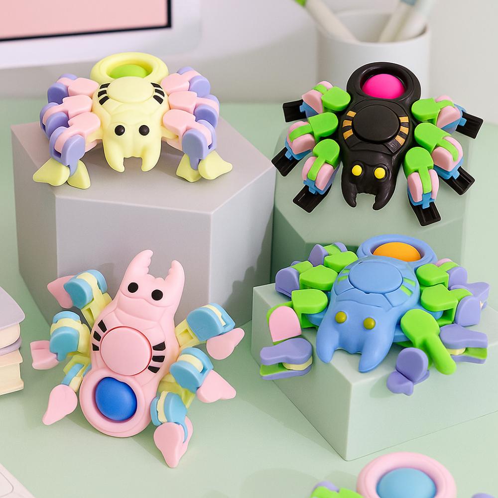 10pcs/set Cartoon Animals Transform Wacky Track Spinner Fidget Spinner Toys  Fingertip Toys