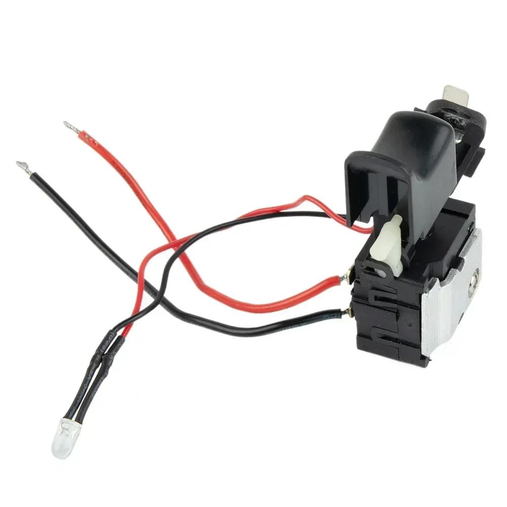 DC 7.2V-24V Electric Drill Speed Control Push Button Trigger Switch With Light Power Tools Hand Drill Replacement Accessories
