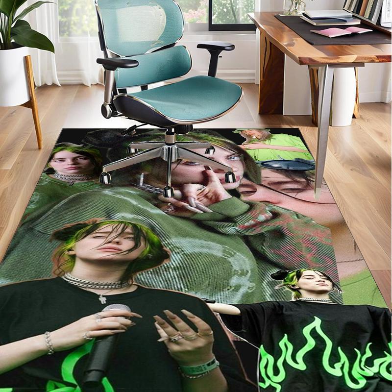 Bi-llie green Artwork Office Rug Chair Mat, Game Carpet, Suitable for Front Door, Bedroom, Living Room, Desk, Holiday Gift