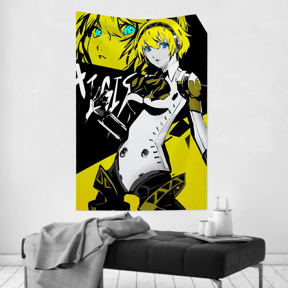 Aegis Animated Game P Persona 3 Tapestry Room Decor Wall Cloth Party Hanging Background Room Decor Baby Room