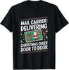 Mail Carrier Delivering Christmas Mailman Postal Worker Xmas Tee T-Shirt S-3XL