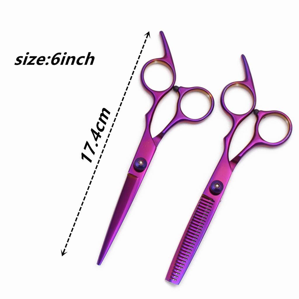 Haarschere 6" Edelstahl Haarschneideschere Friseur Ausdünnschere Haarschnitt Rasiermesser Kamm Wape Set für Friseurbedarf Dropshipping