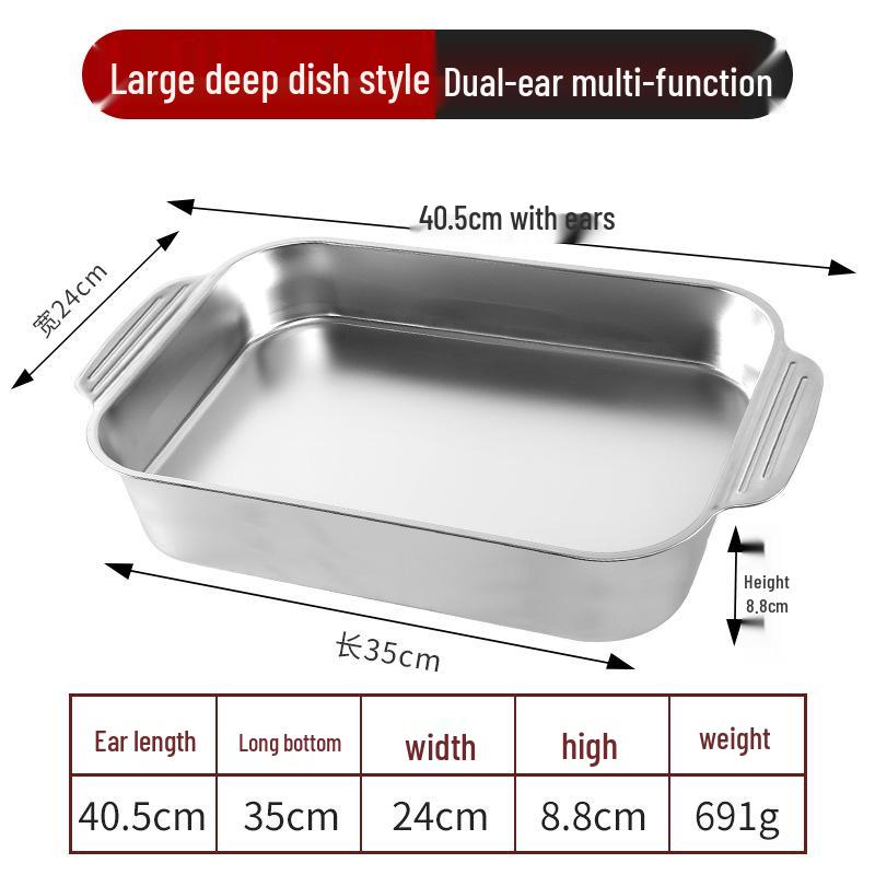 201 Stainless Steel Grilled Fish, Steaming, Baking, and Barbecue Pan for Portable Stoves and Induction Cookers