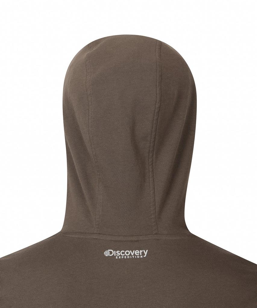 DISCOVERY EXPEDITION Men'S Hooded Long-Sleeve T-Shirt (Brown)