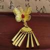 Vintage Gold Tassel Hair Clip Elegant Ethnic Style Hairpin Side Clip Headdress Chinese Style Hair Accessories